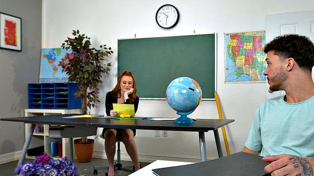 Professor Madison Morgan loves tasting a big cock in the classroom