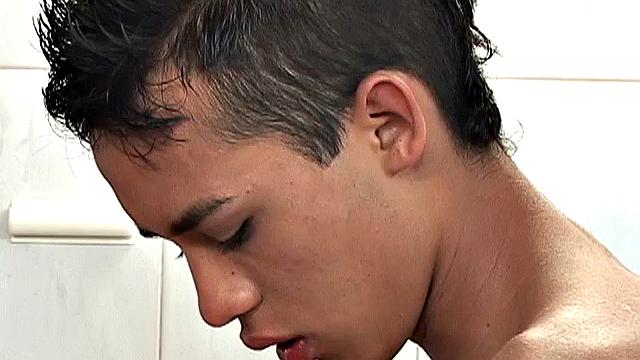 Skinny twink Manuel is in the kitchen cooking when big boy Joshua enters and puts the moves on him. This Latin boy has wanted to fuck his big friend for a long time and decides to take his ass at the counter.