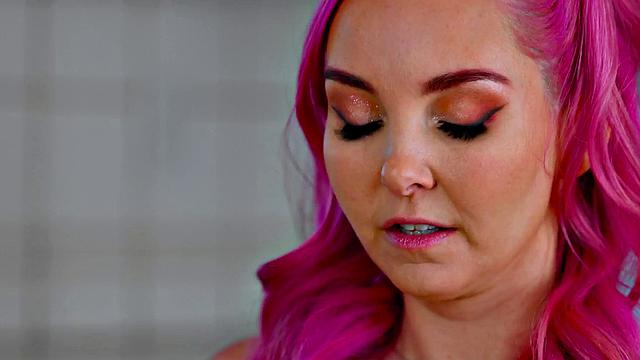 Seductive lesbian petite MILF facesitted by bae by fireplace