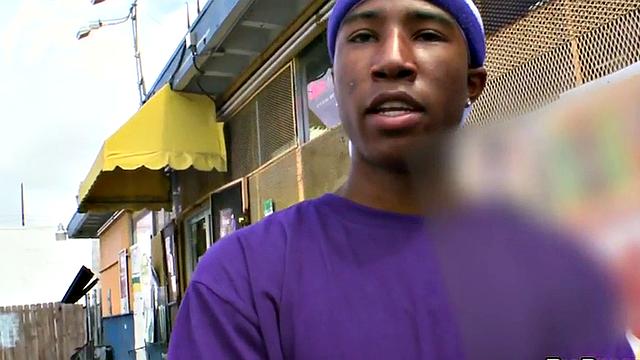 Black stud fucked by white cock in tight anal hole