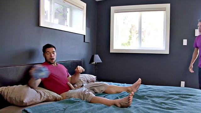 Caught horny stud enjoys ass licking before barebacked