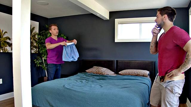 Caught horny stud enjoys ass licking before barebacked