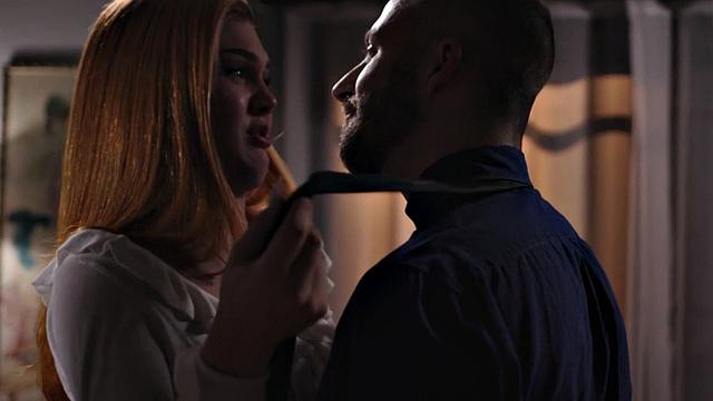 Redhead trans barebacking boyfriend until he cums