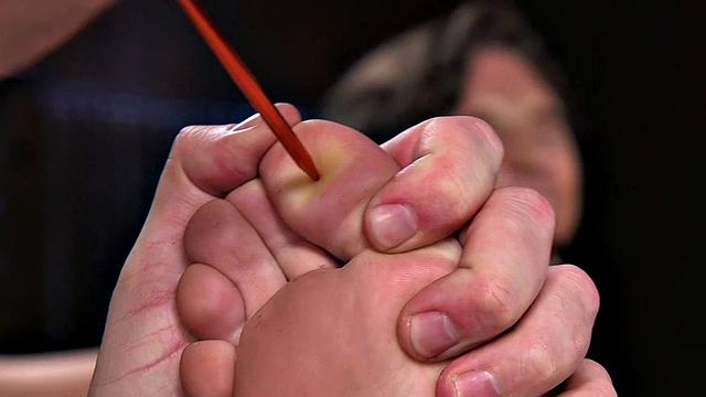 Submissive babe foot tortured and fucked