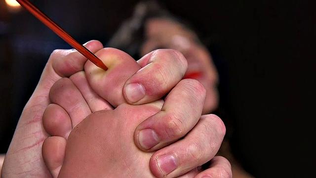 Submissive babe foot tortured and fucked