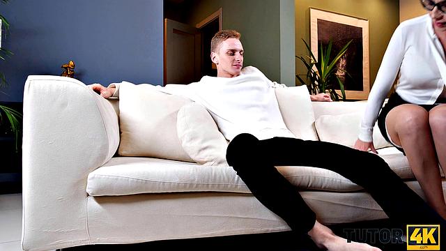 TUTOR4K. A new hot story for a slutty tutor with hungry pussy