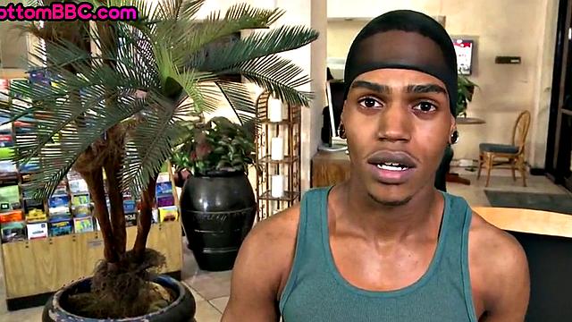 Real nubian thug deepthroating a white guy