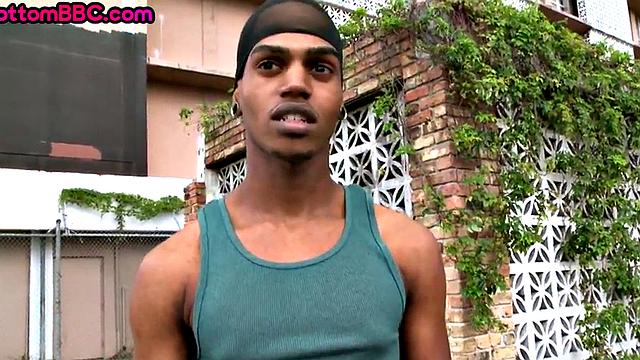 Real nubian thug deepthroating a white guy