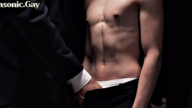 Shaved candidate assfingered by masters