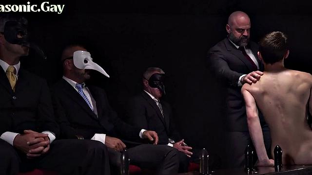 Shaved candidate assfingered by masters