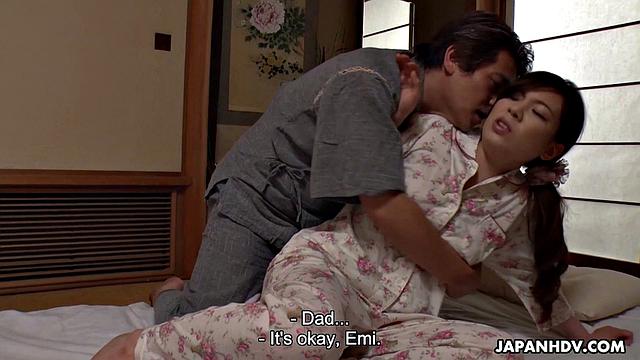 Cheating wife Emi Sasaki is seduced by her father-in-law