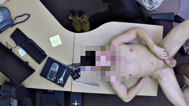 Facial gaypawn rims and fucks shop owner in office