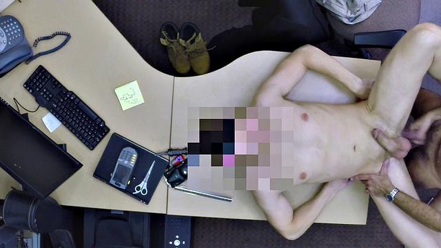 Facial gaypawn rims and fucks shop owner in office