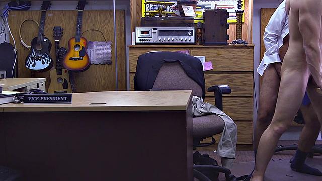Facial gaypawn rims and fucks shop owner in office