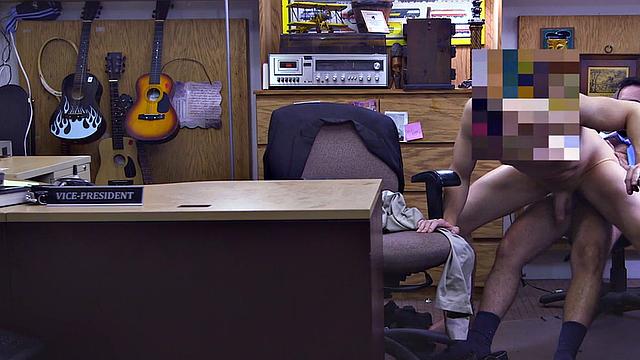 Facial gaypawn rims and fucks shop owner in office