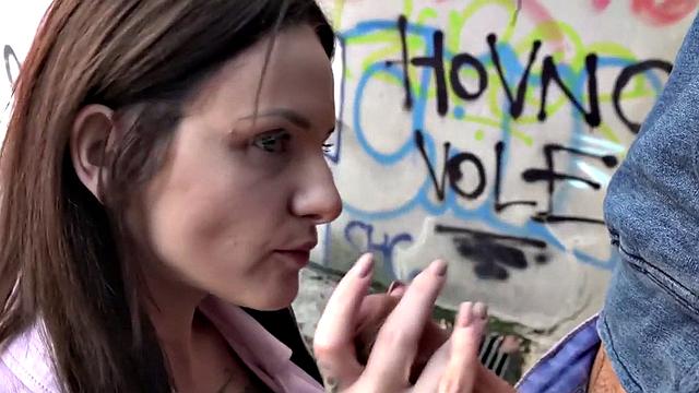 Big titted inked babe wants to be fucked in public place