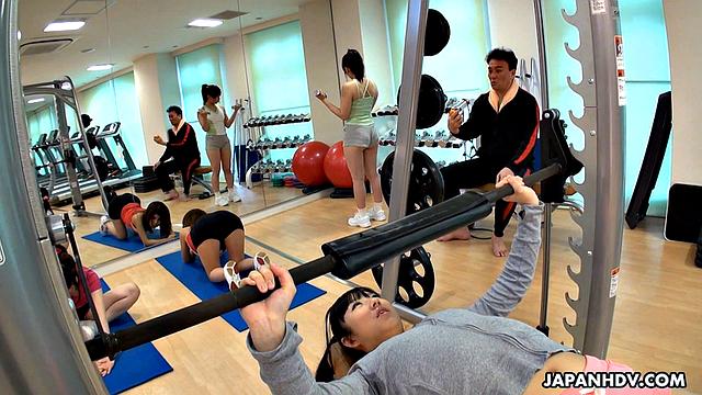 Yui Asano is drilled at the gym by her trainer