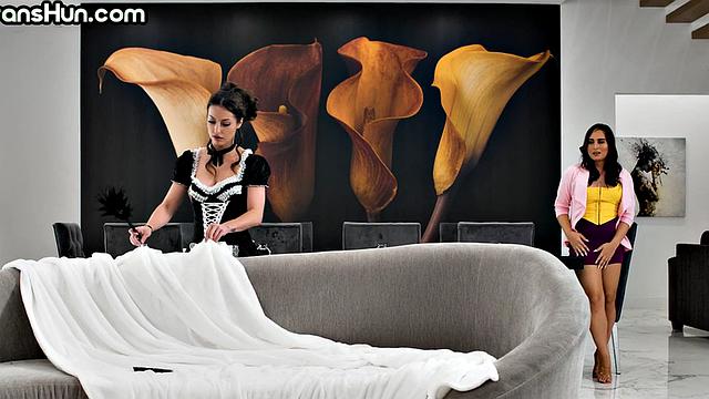 Nasty transgender fucks slut in wet pussy hole