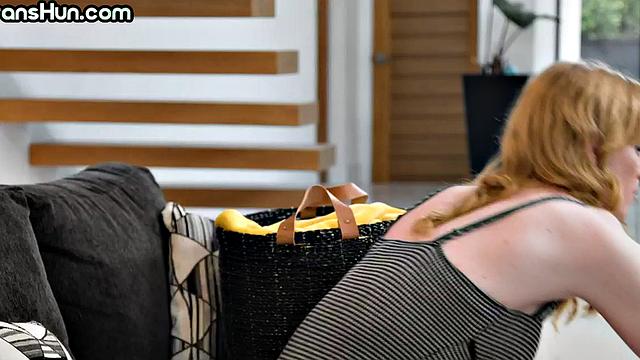 Trans lady fucks female pussy after licking it