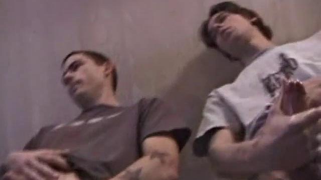 Dan and Jayden stroke together and share a mutual jerk off session