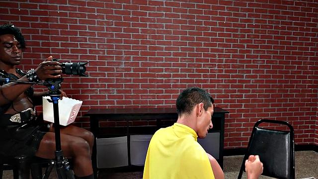 Costumed IR bottom fucked by Black after popcorn feeding