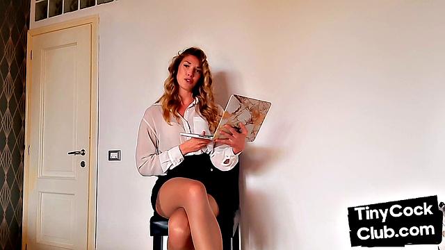 blonde babe commenting pics of small dicks