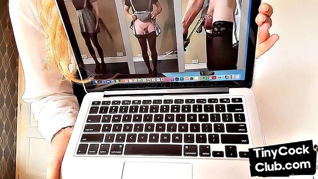 blonde babe commenting pics of small dicks