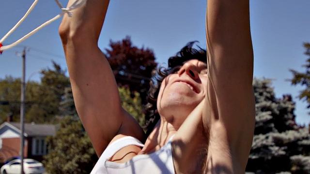 Str8 curly hairy stud rimmed and barebacked by long-haired gay