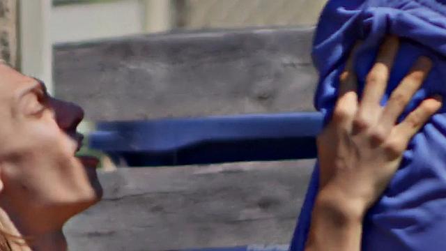 Str8 curly hairy stud rimmed and barebacked by long-haired gay