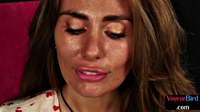 Voyeur brit beauty giving JOI to lucky dude