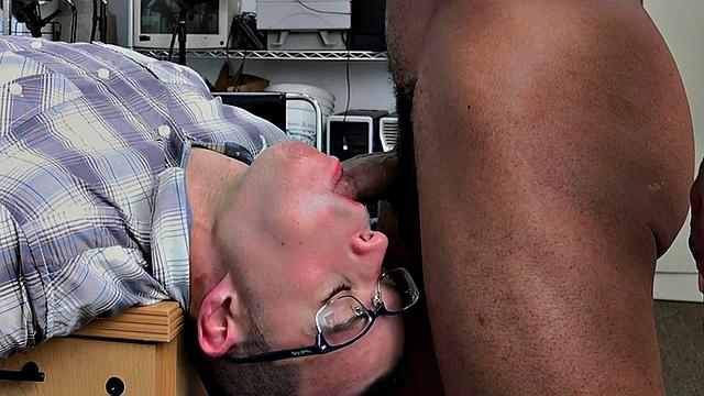 BBC office jock fucks stud in ass after getting sucked