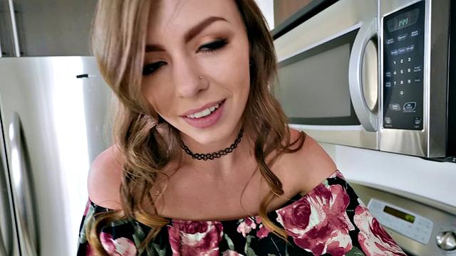 Watch as a call girl's trimmed pussy gets pounded in POV with a vibrator in stockings