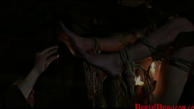 Prostitute Romina Endures BDSM Suspension & Gang Bang Torment