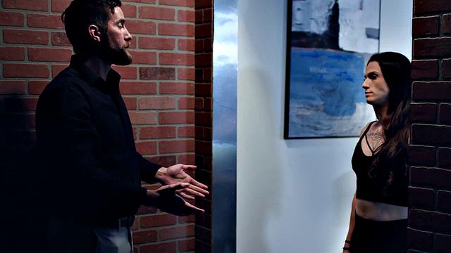 TS anal loving slut drilled by BFs cock at home