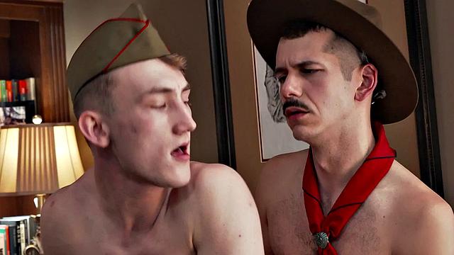 Elder scout fucks bottom scout in the office