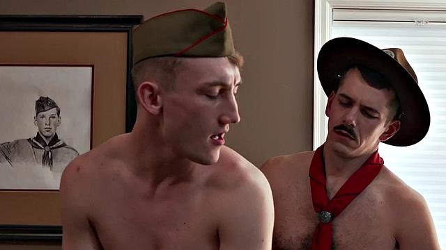 Elder scout fucks bottom scout in the office