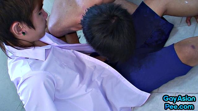 Hot Asian twink doggysmashed by BF