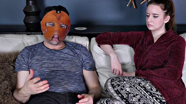 Submissive teen gets pissed on