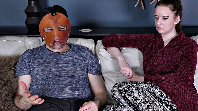 Submissive teen gets pissed on