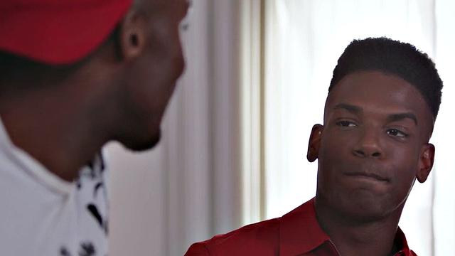 Rimming Black top fucks boyfriend's asshole on college desk