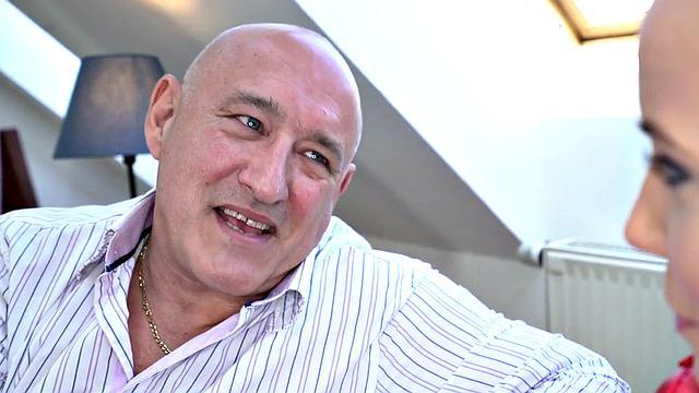 Grandpapa kisses and fucks 21yo small boobs slut after BJ