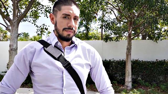 Real inked guy teasing in back of the van