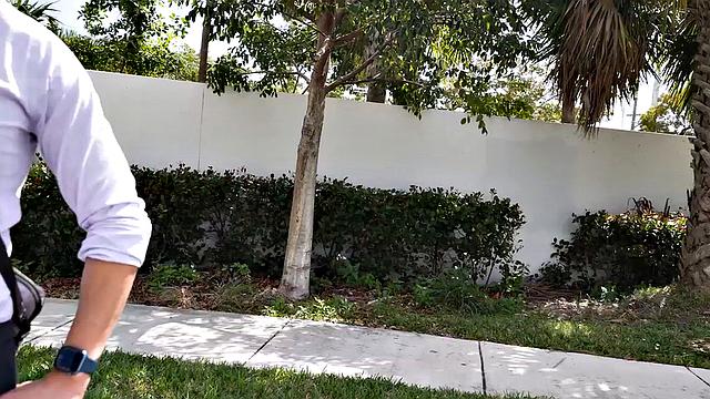 Real inked guy teasing in back of the van