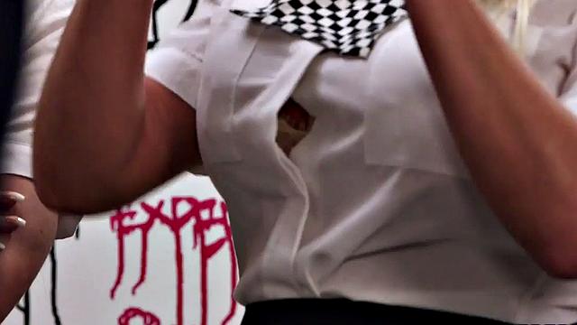 CFNM sluts enjoy sucking dicks in gloryhole in orgy