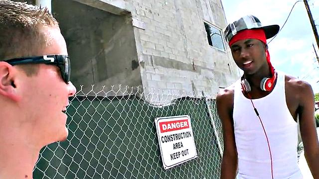 Amateur Nubian bottom drilled hard by white dude's BBC in public