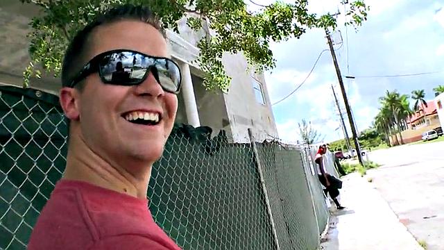 Amateur Nubian bottom drilled hard by white dude's BBC in public