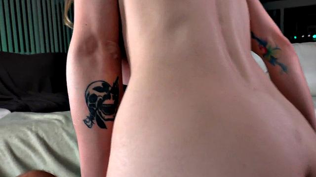 POV busty babe rides cock while talking slutty