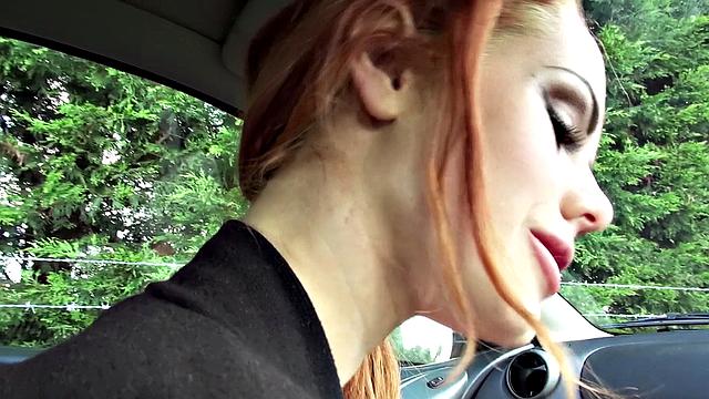 A British Redhead suck and jerk off her nipples