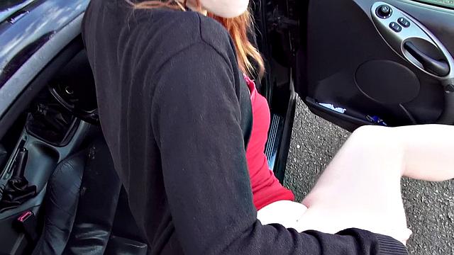 A British Redhead suck and jerk off her nipples