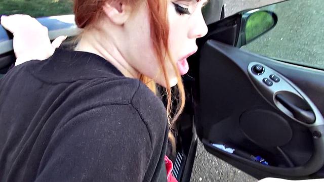A British Redhead suck and jerk off her nipples